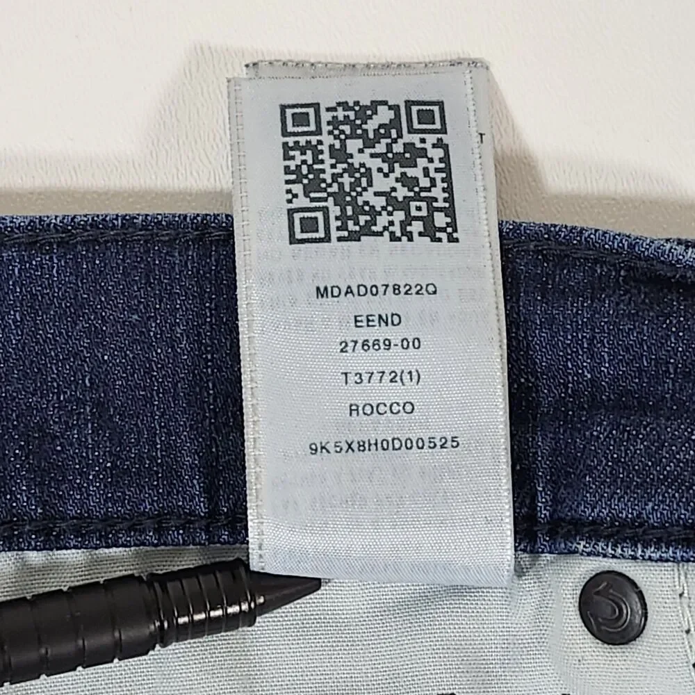 True Religion Striped Jeans Men's 38/32 Rocco Relaxed Skinny 112790 Motorcycle